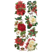 1 Sheet of Stickers Christmas Flowers and Roses